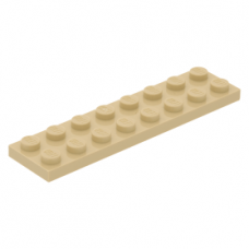 LEGO lapos elem 2x8, sárgásbarna (3034)